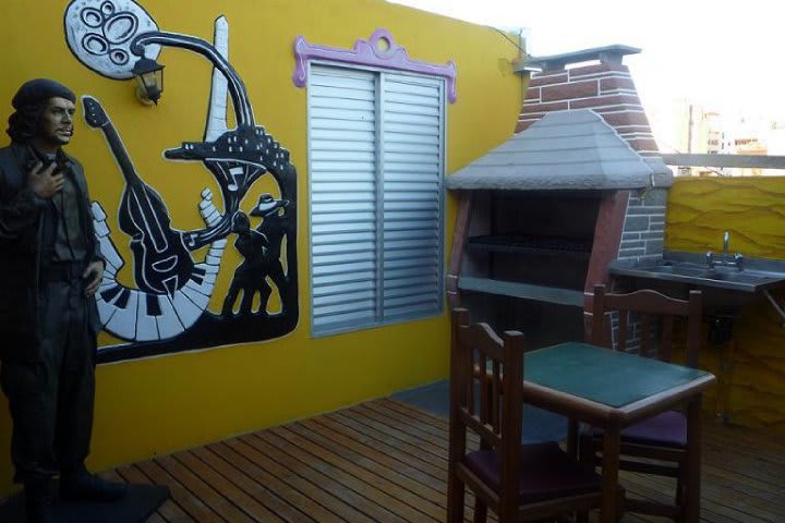 Terrace with grill at the Ayres Portenos hotel in Buenos Aires