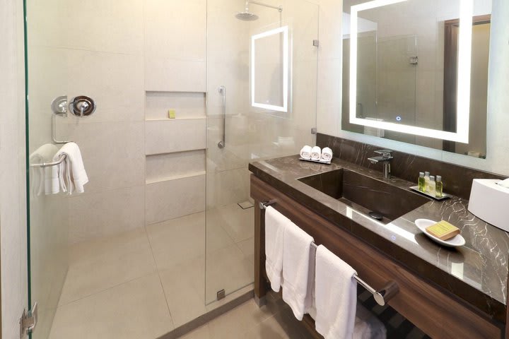 Bathroom with shower in a standard room