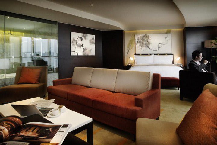 Sitting area in a guest room at InterContinental Beijing Beichen in Beijing