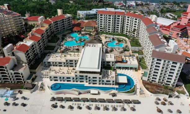 Aerial view of the hotel