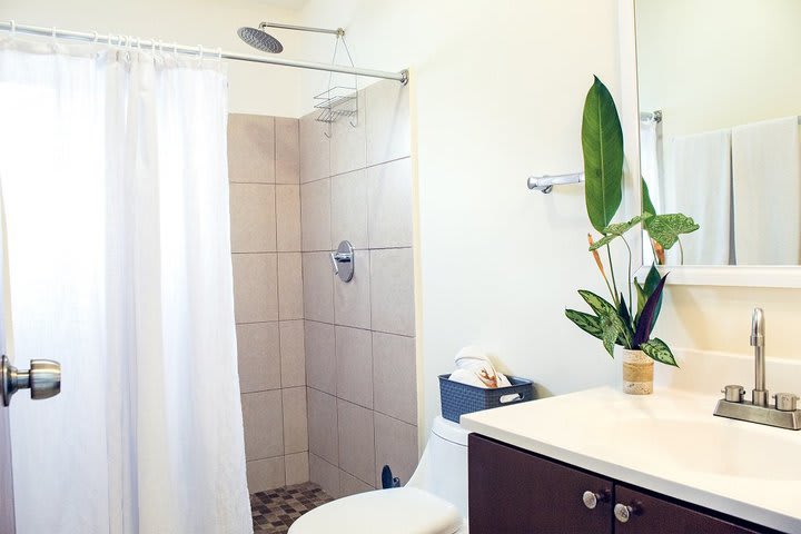 Private guest bathroom with shower