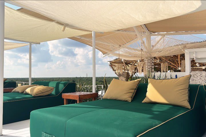 Sun loungers by the pool