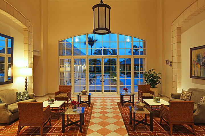 Lobby overlooking the pool