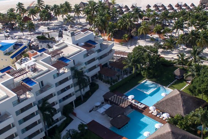 View of the hotel and the beach