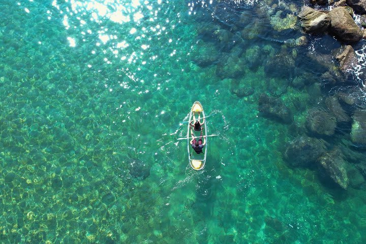 Kayaks con fondo claro para apreciar los peces