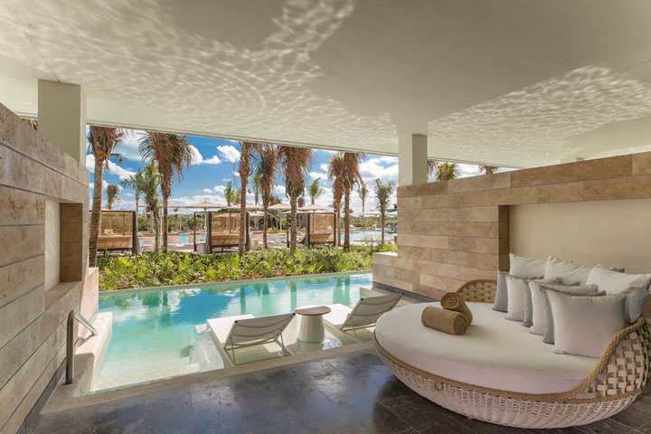 Swim-out suites have direct access to a semi-private pool