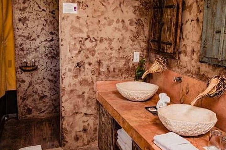 Bathroom with double sink in a Lodge