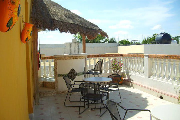 Terrace at Hotel del Peregrino in Merida