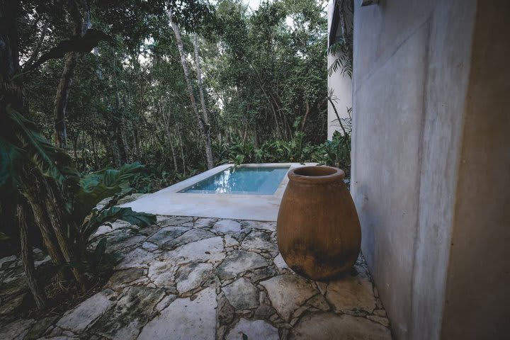 The casitas have a private plunge pool