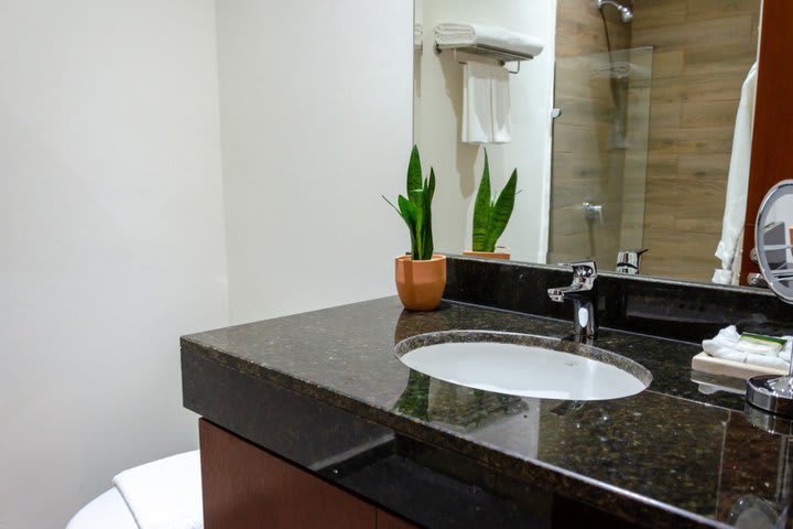 View of a private guest bathroom