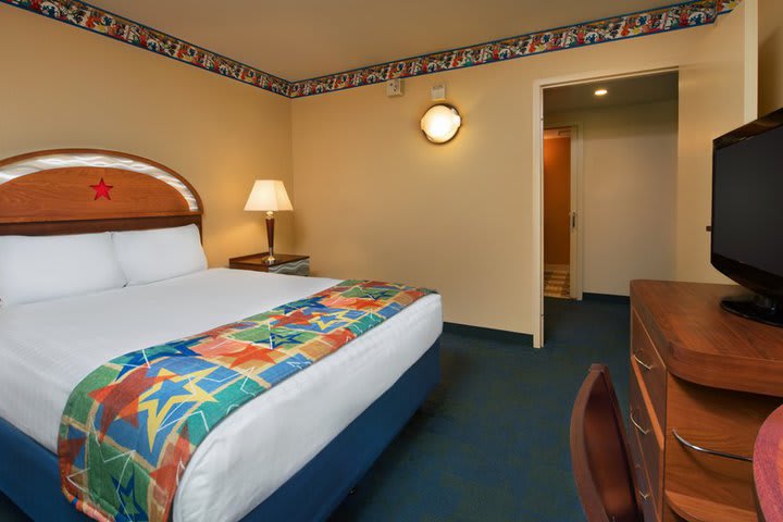 Guest rooms are distributed in five buildings dedicated to a different musical genre