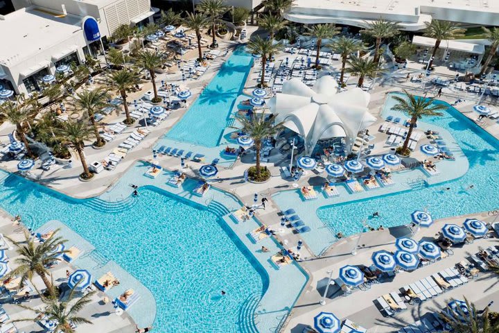 Aerial view of the pools