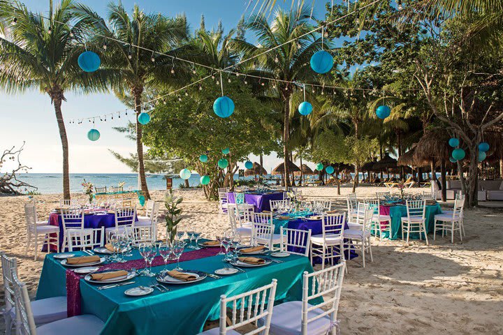 Wedding set up on the beach