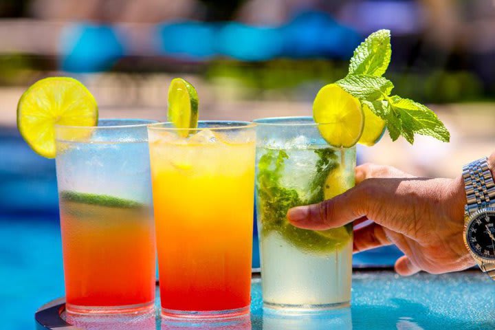 Beverages by the pool