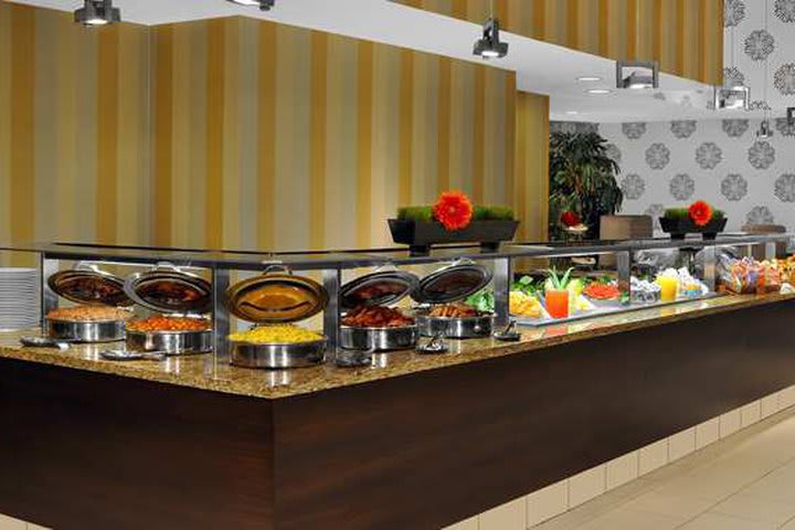 The restaurant at the DoubleTree Guest Suites - Times Square offers buffet service