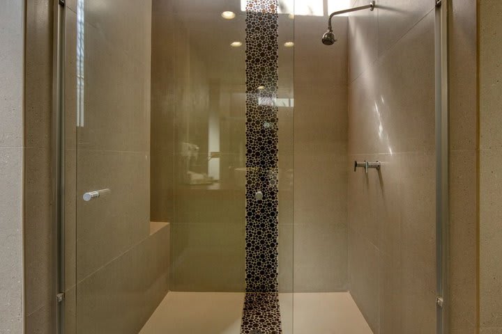 The shower in a standard villa