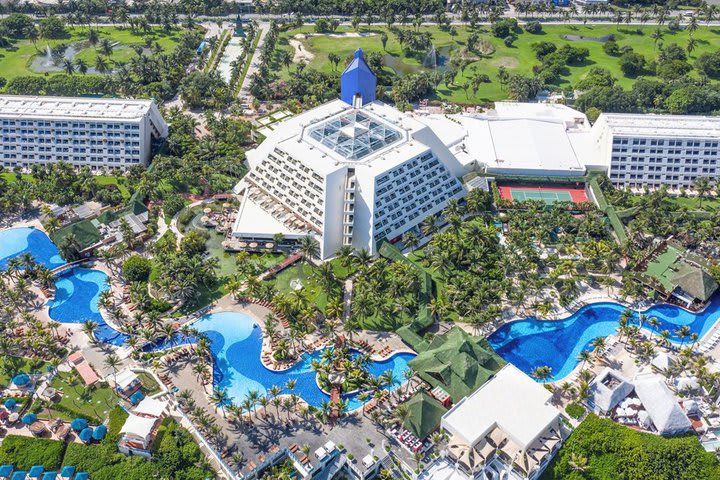 Aerial view of the hotel