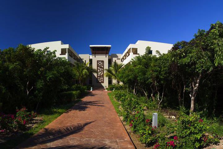 Lush garden at the resort