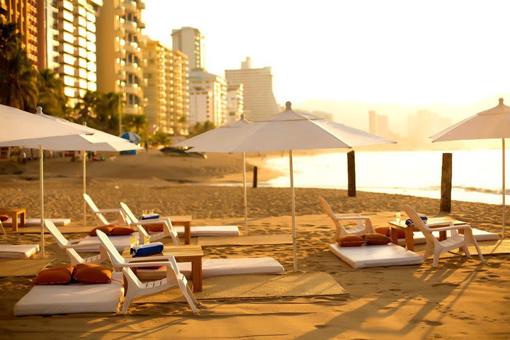 Sun glasses in the beach area