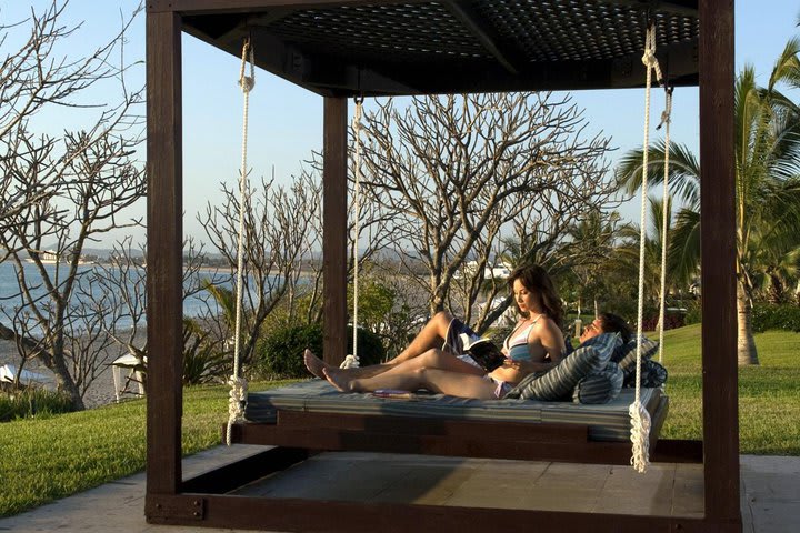 Sun loungers by the sea