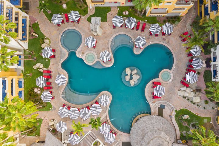 Aerial view of the pool