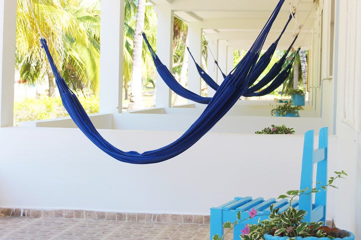 Hammocks on the balconies