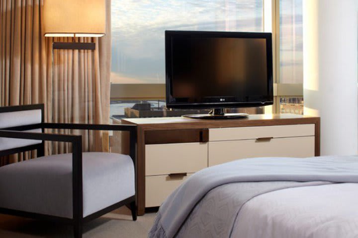 Guest rooms at the Trump SoHo hotel offer 42-inch LCD TV