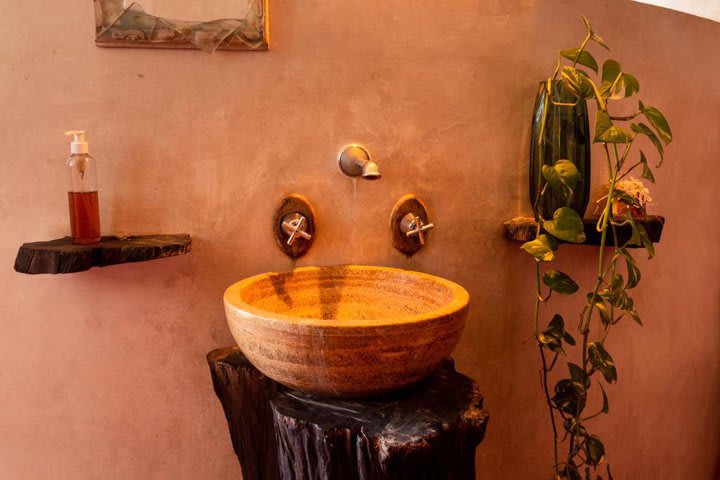 Detail of a bathroom of a master suite