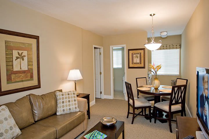 Sitting area in an apartment at the Sun Harbour Boutique Hotel