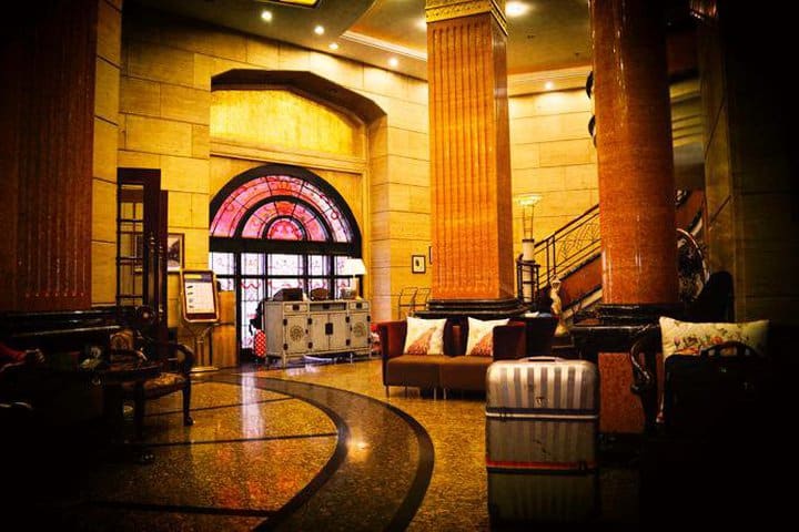 Lobby of the Manhattan Bund Business Hotel in downtown Shanghai