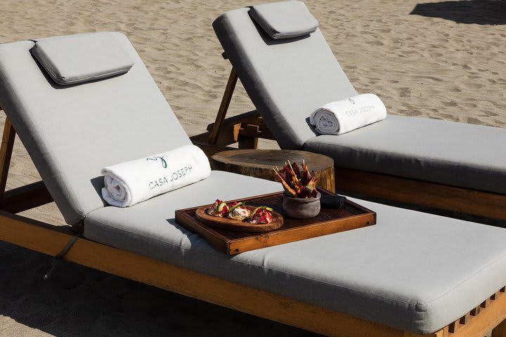 Sun loungers on the beach