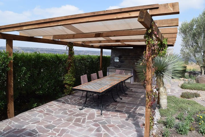 Table and chairs on the terrace