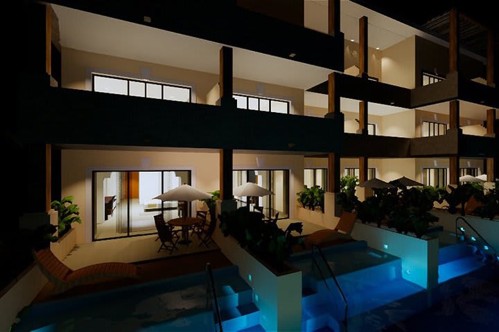 Direct access to the pool in the junior suites (computer-generated image)