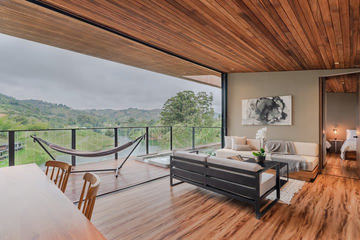 Sitting area in a cabin