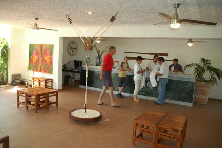 Front desk at the Sotavento hotel in Cancun