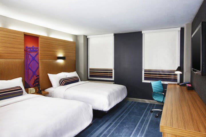 Double guest room at the Aloft San Francisco Airport hotel (computer generated image)