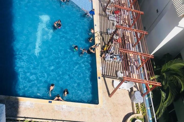 Aerial view of the pool