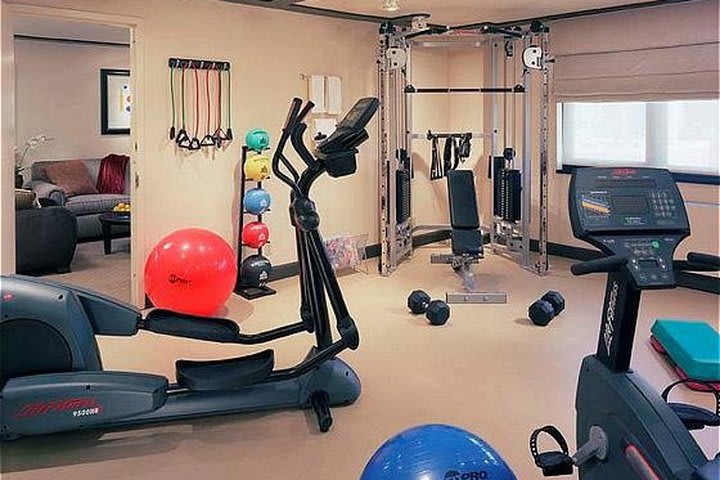 Fitness center at the Affinia Dumont hotel in Manhattan, New York