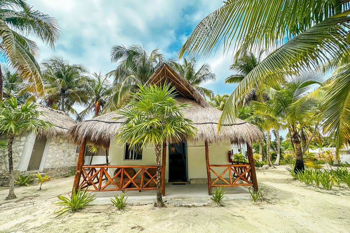 Exterior view of a Mayan double bungalow