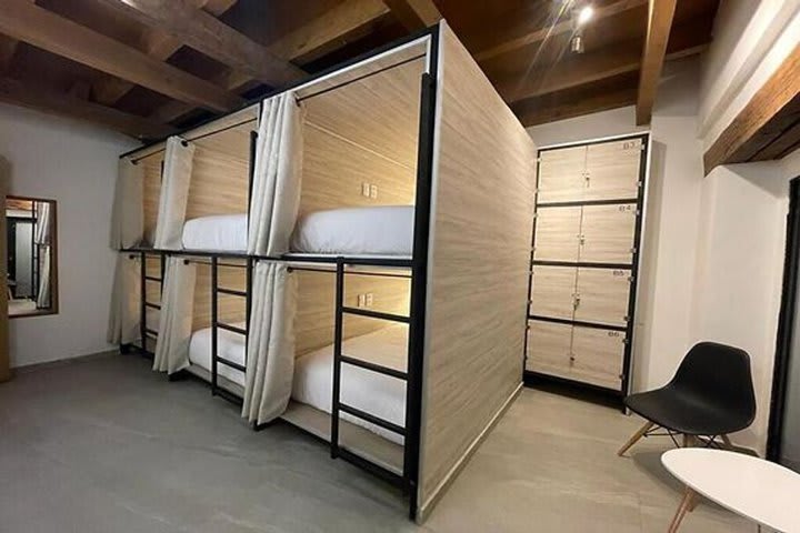 The bunk beds are capsule type with individual lights