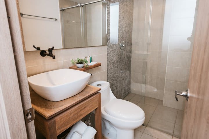 View of a private guest bathroom