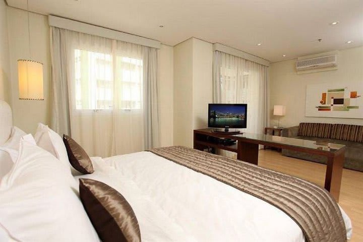 One of the guest rooms at the Saint Charbel Suites & Life in Sao Paulo