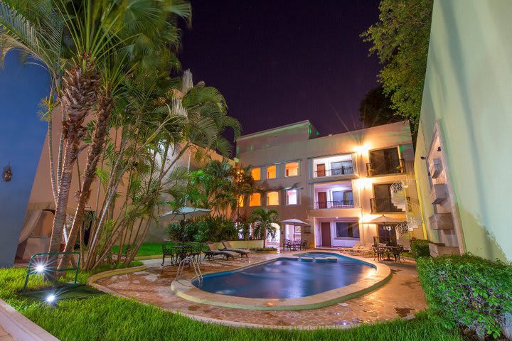 Night view of the pool