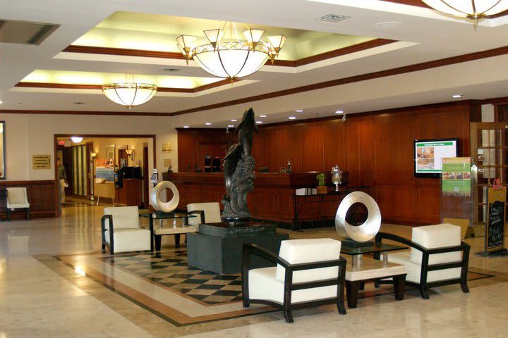 Lobby of the Holiday Inn Hotel & Suites located north of Toronto