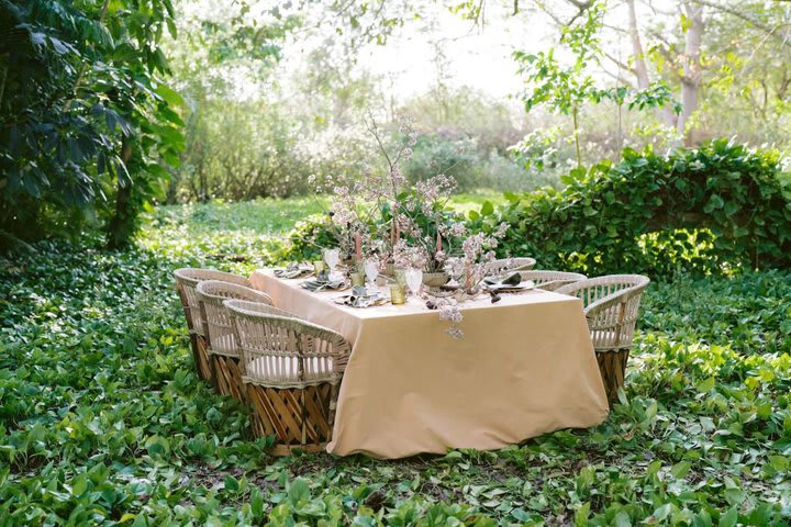 Montaje para una boda en el jardín