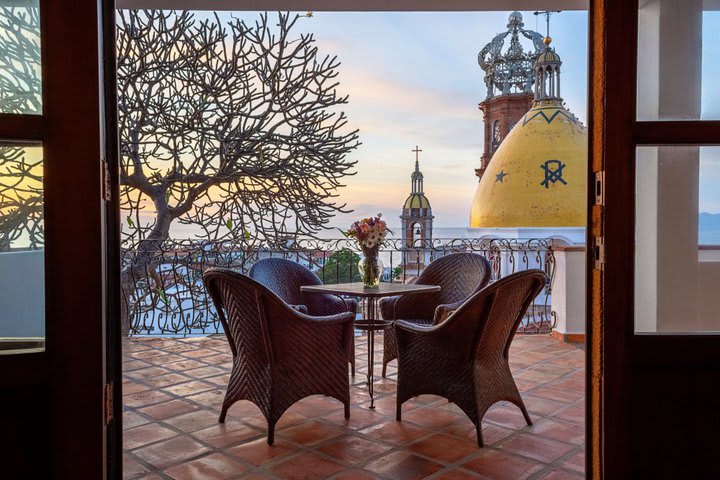 Terraza de una habitación de lujo