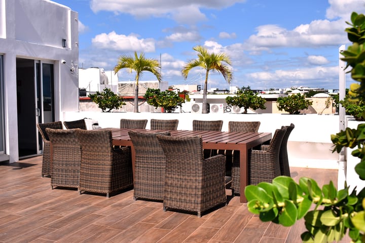 Terraza con solárium