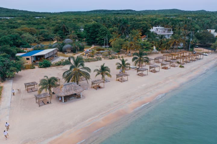 Aerial view of the beach