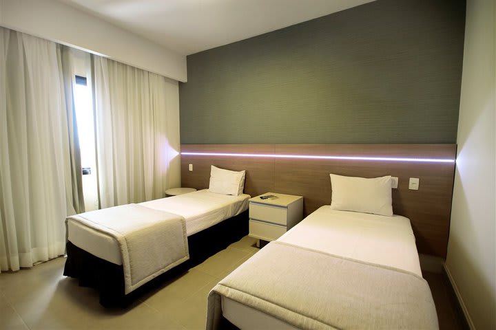 Some guest rooms at the Adrianopolis Manaus hotel have two beds
