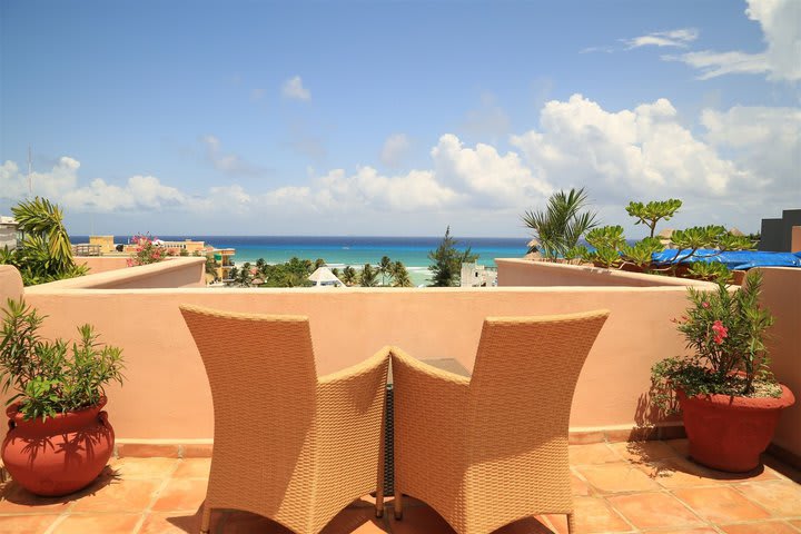 View of the Caribbean Sea from the terrace